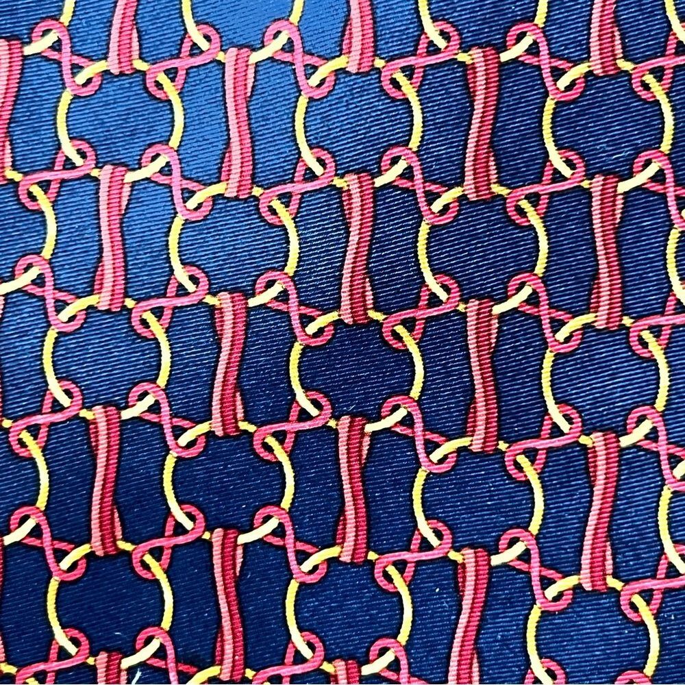 Tom James 100% Silk Neck Tie Navy Red Gold Nautical Knots